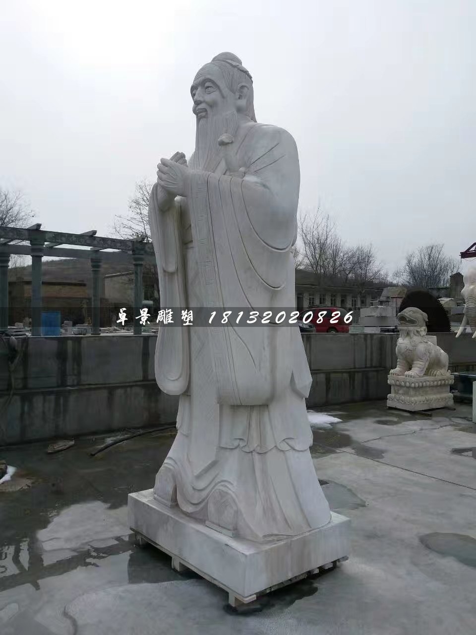 石雕孔子，大理石古代名人石雕 (2)