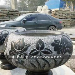 青石花盆，青石花盆雕塑