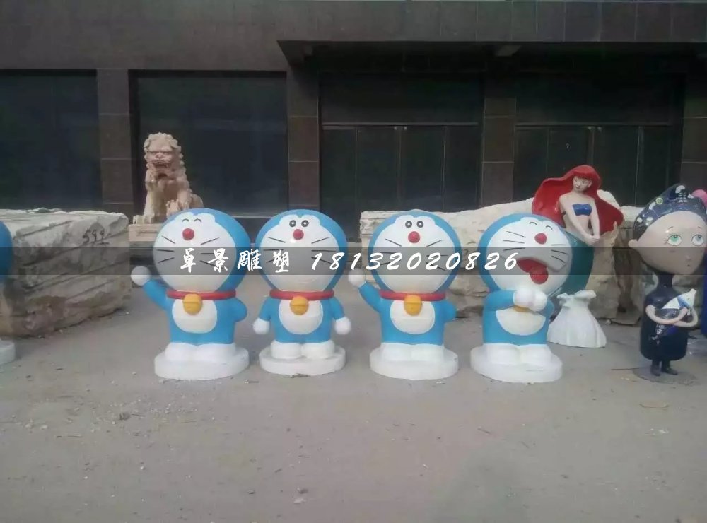 多啦a夢雕塑，玻璃鋼卡通雕塑 (2)