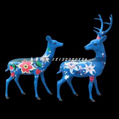 彩繪小鹿雕塑，玻璃鋼動(dòng)物