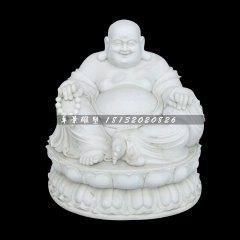 大肚彌勒佛，漢白玉佛像
