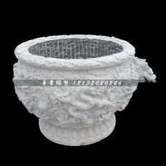 水缸石雕，圓形水缸石雕