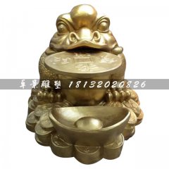 銅雕金蟾，鑄銅金蟾