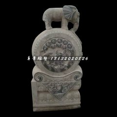 大象門墩石雕，仿古石抱鼓雕塑