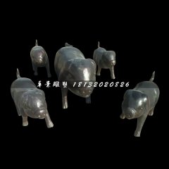 鑄銅動物雕塑，小豬銅雕