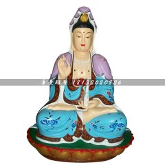 玻璃鋼手拿凈瓶觀音雕塑，玻璃鋼坐式觀音雕塑