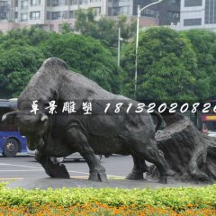 開荒牛銅雕，動(dòng)物銅雕
