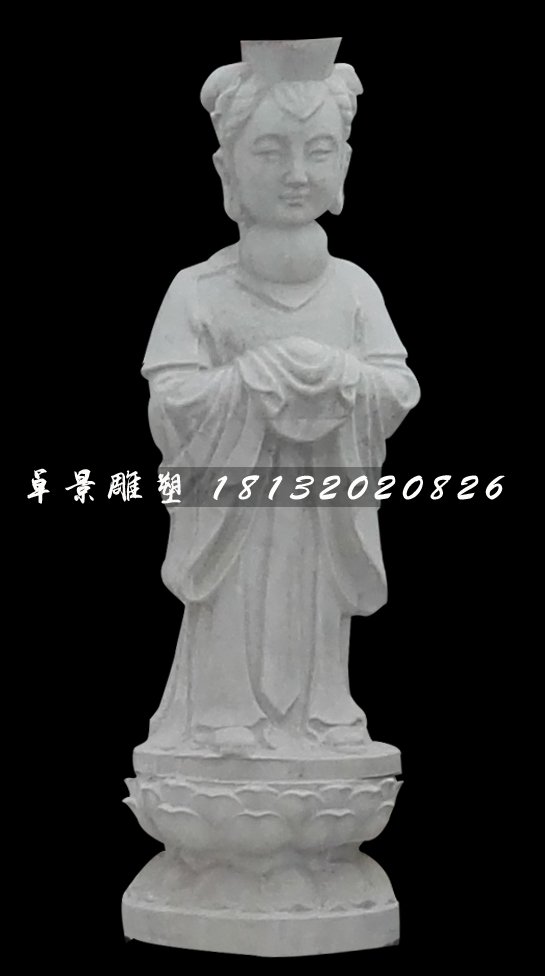 龍女石雕，漢白玉神仙石雕