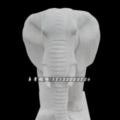吉祥如意象石雕，廣場(chǎng)漢白玉大象雕塑