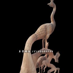 鳳凰石雕，晚霞紅神獸石雕