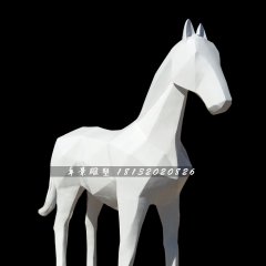 抽象馬雕塑，玻璃鋼白馬雕塑