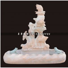 石雕噴泉，連年有魚(yú)石雕噴泉