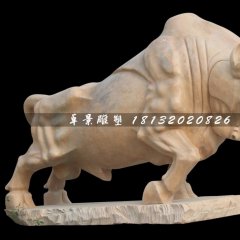石雕牛，拓荒牛石雕，晚霞紅牛雕塑