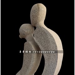 親吻石雕，花崗巖抽象人物雕塑