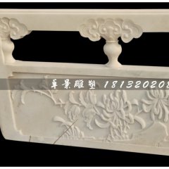 菊花梅花石浮雕欄板，漢白玉欄板