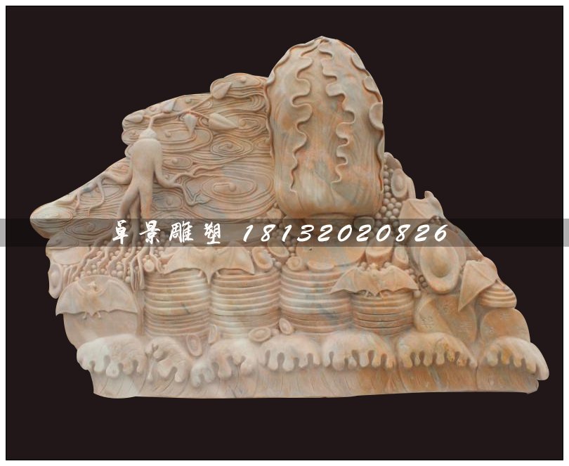 珍珠白菜石雕,招財(cái)白菜石雕