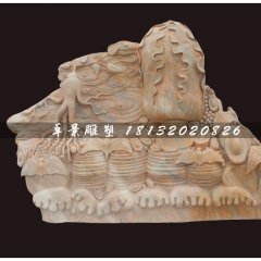 珍珠白菜石雕，招財白菜石雕