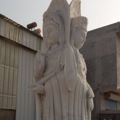 三面觀音石雕，立式觀音石雕