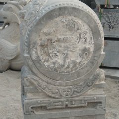 仿古青石門(mén)墩，石雕抱鼓石