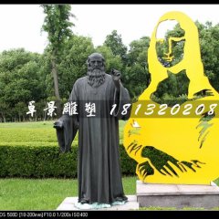 達(dá)芬奇銅雕，公園名人銅雕