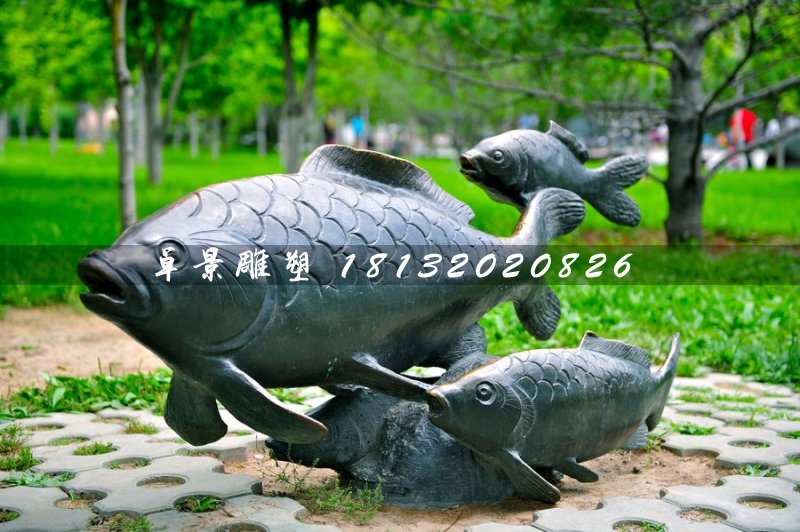 銅雕魚(yú)，公園動(dòng)物銅雕