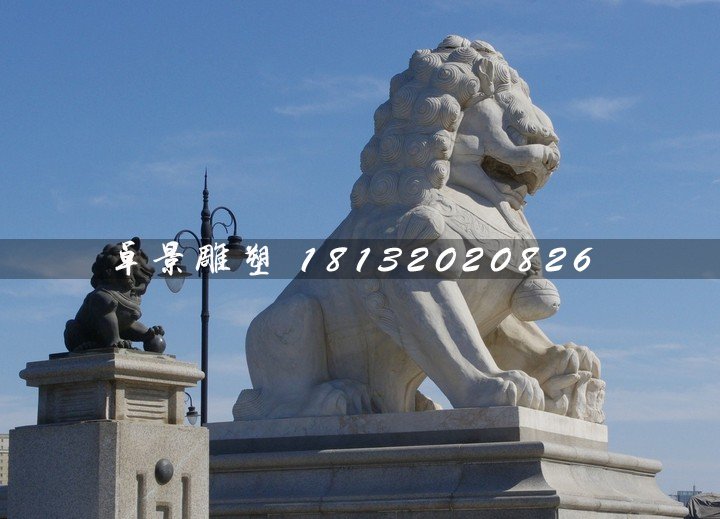 石獅子，漢白玉獅子雕塑