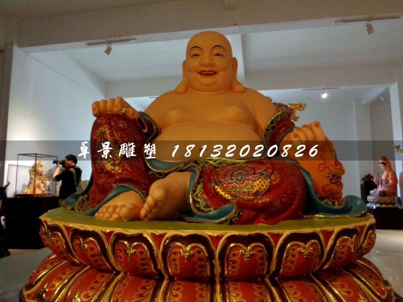 大肚彌勒佛，玻璃鋼彩繪佛像
