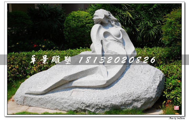 抽象女人石雕，公園景觀雕塑