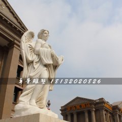 西方天使石雕，漢白玉景觀石雕