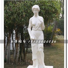 漢白玉美女石雕，公園人物雕塑