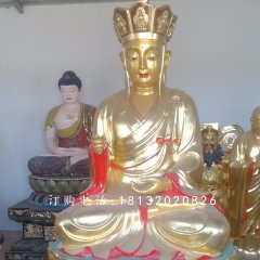 地藏王銅雕，彩繪地藏菩薩銅雕