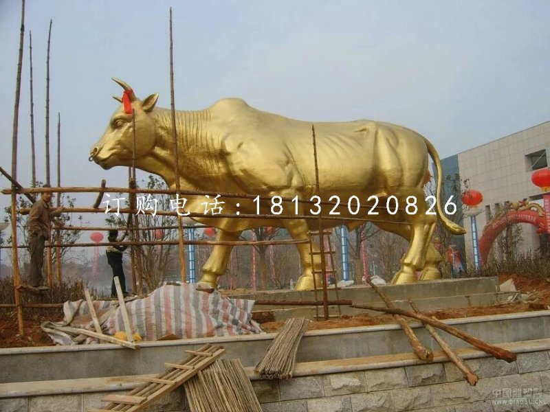 黃金牛銅雕，廣場大型銅牛雕塑