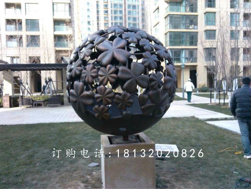銅雕鏤空球雕塑，公園景觀雕塑