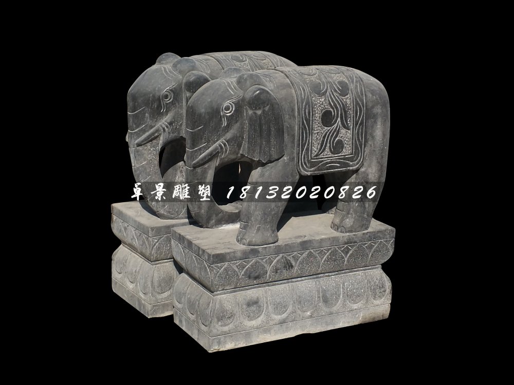 大象石雕,青石動(dòng)物雕塑