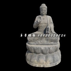 如來佛石雕，青石坐式佛像