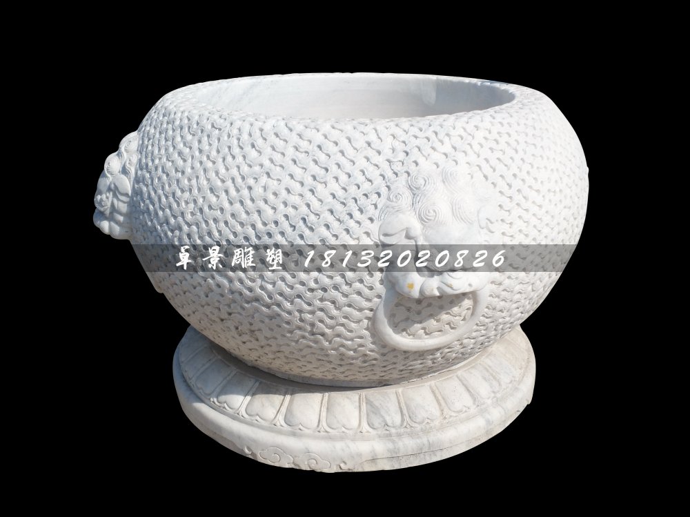 水缸石雕，大理石水缸