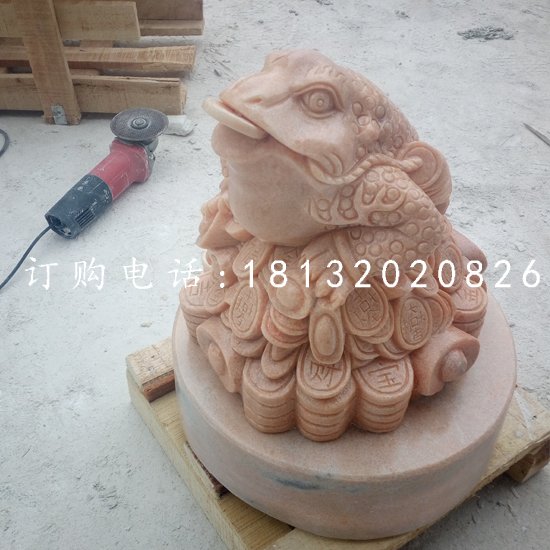 晚霞紅金蟾，招財金蟾石雕 (3)