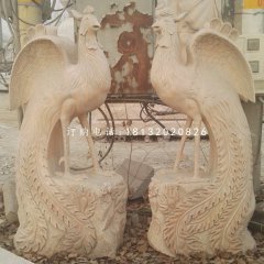 晚霞紅孔雀石雕，公園動(dòng)物景觀石雕