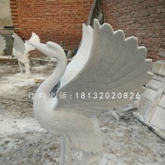 漢白玉丹頂鶴，仙鶴石雕