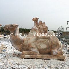駱駝石雕，晚霞紅動物雕塑
