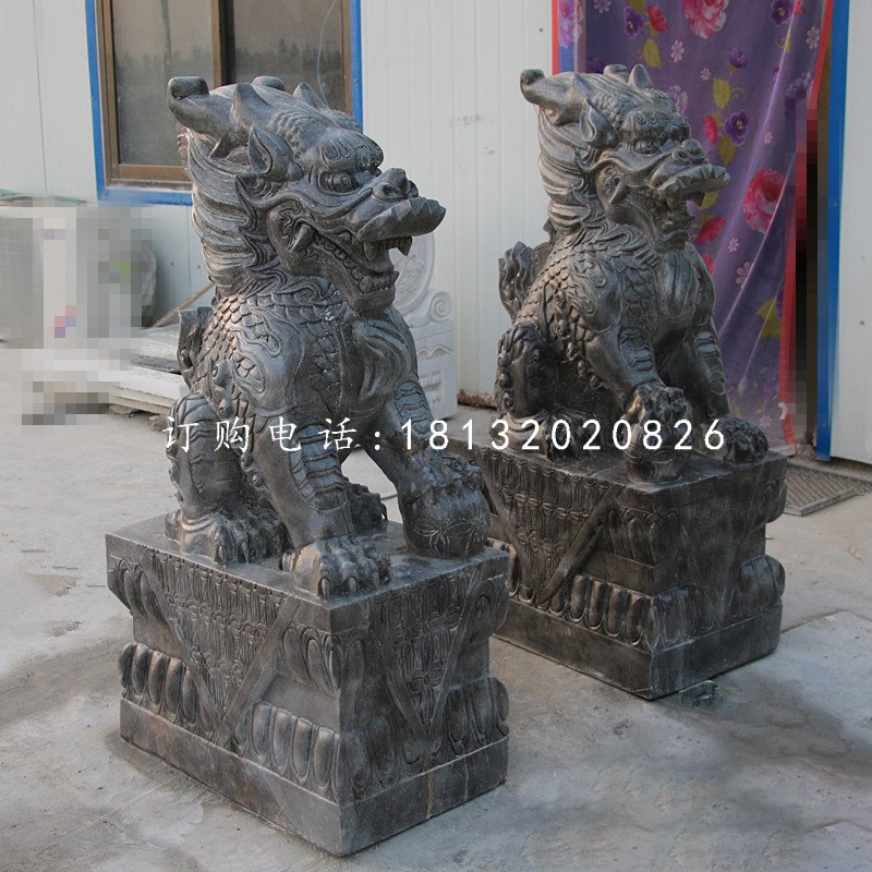 墨玉麒麟石雕，神獸石雕