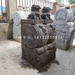獅子抱鼓石，仿古門墩