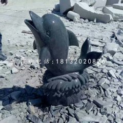青石海豚石雕，動物石雕