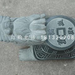 背著銅錢的龍龜石雕，青石龍龜