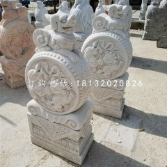 大理石門墩，門枕石雕塑