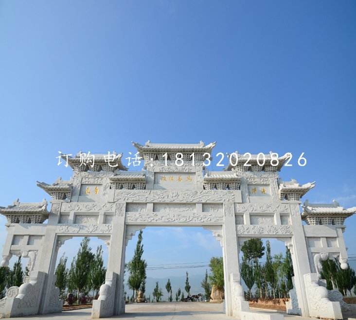 大型石牌坊，道路牌坊石雕