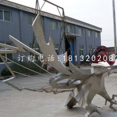 雄鷹展翅雕塑，不銹鋼抽象老鷹