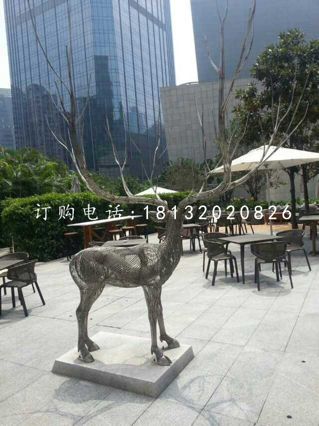 馴鹿雕塑，不銹鋼創(chuàng)意動物雕塑