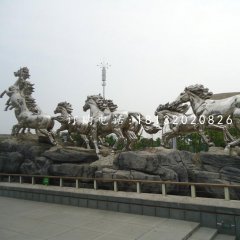 奔騰的馬雕塑，不銹鋼馬雕塑