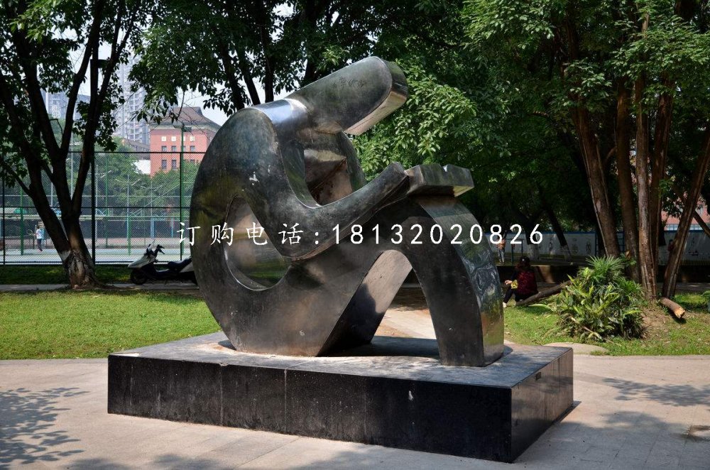 不銹鋼讀書雕塑，校園抽象人物雕塑